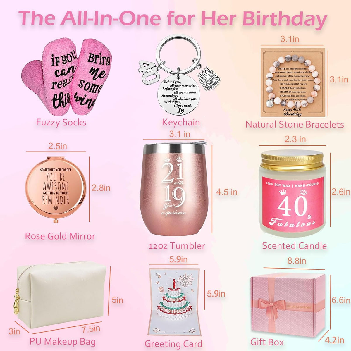 Buy 40th Birthday Gift Set for Women in Canada FOR Christmas, Birthday