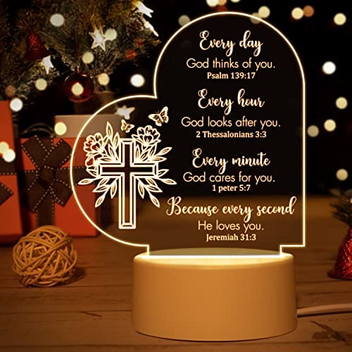 LukieJac Acrylic Christian Gifts for Women Faith Religious Gifts  Inspirational Gifts Spiritual Gifts for Women Men Friends - Catholic Gifts  Bible