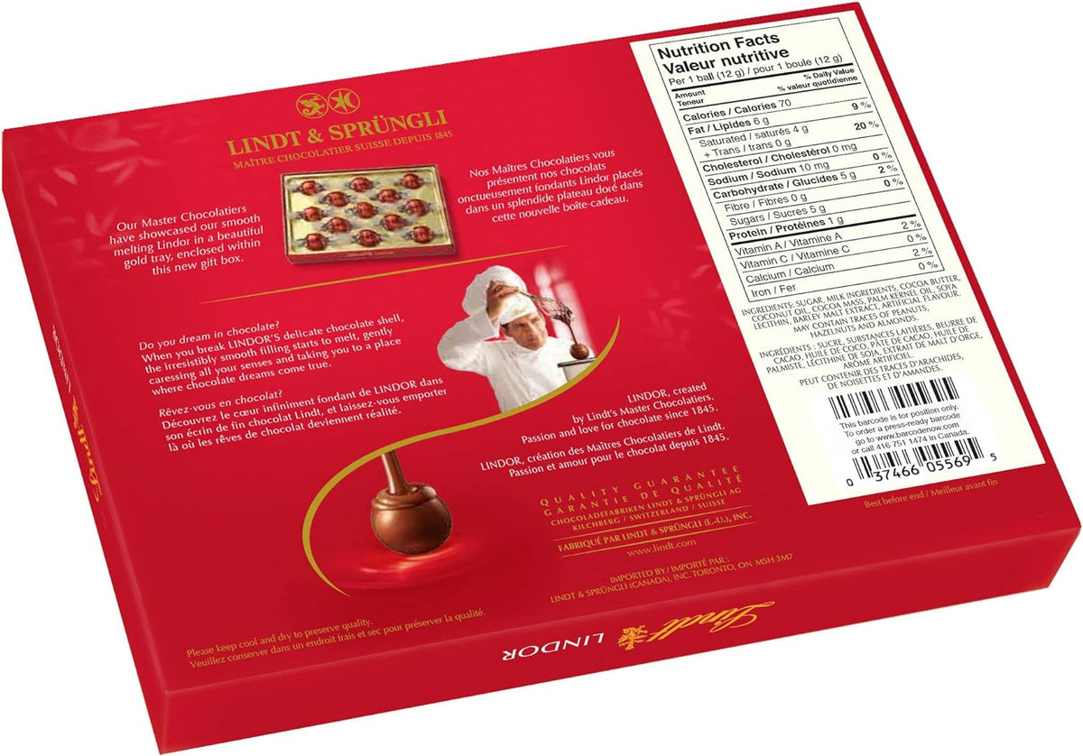 Buy Lindt LINDOR Milk Chocolate Truffles, 156Gram Box in Canada FOR