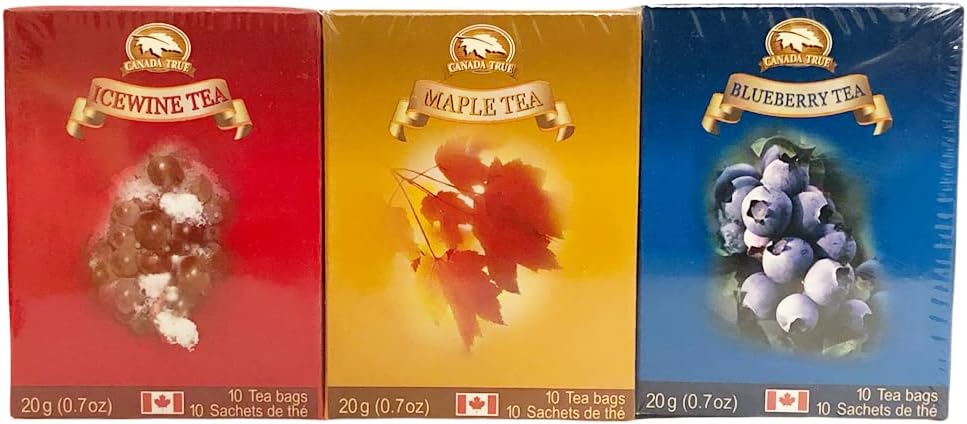 3 Bundle Tea(Maple,Blueberry,Icewine) 3x10 Tea Bags 60g